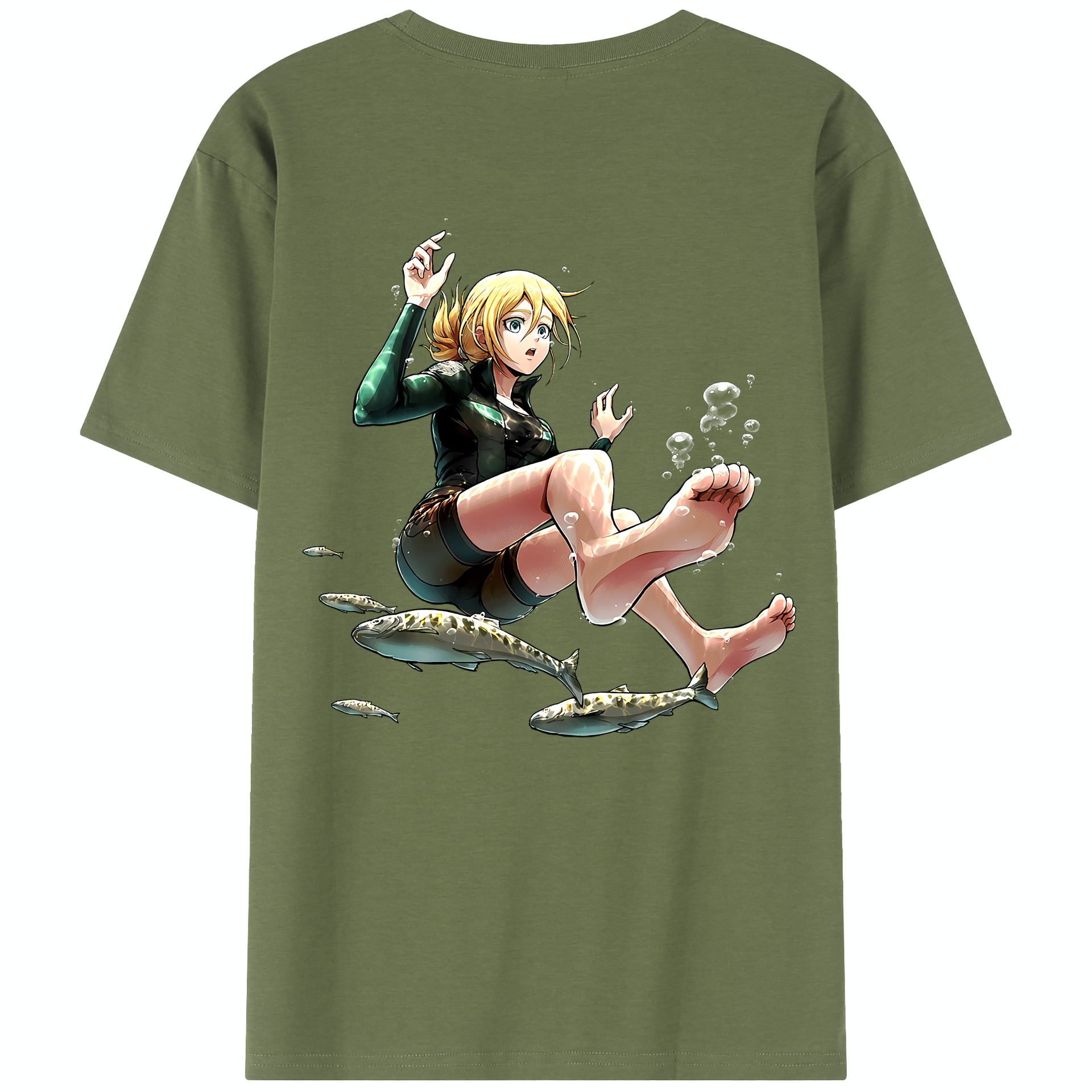 （画像用） 進撃の巨人 クリスタ·レンズ Attack on Titan Christa Lenz 綿100％半袖Tシャツ（背面プリント）